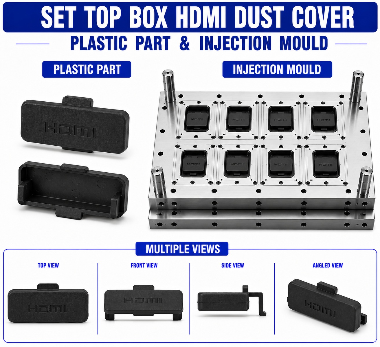 Set Top Box Plastic HDMI Dust Cover Mould and Moulding Service